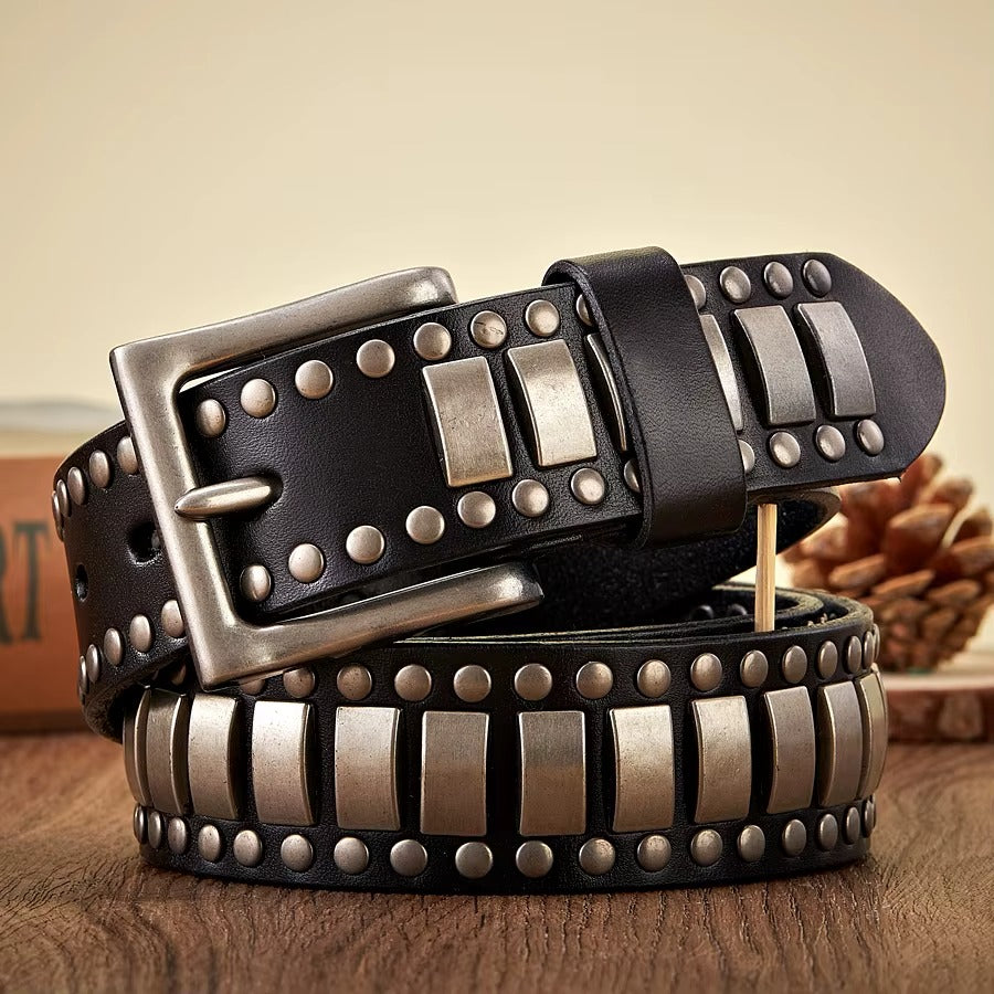 Axel Studded Leather Belt
