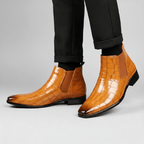 Marco Crocodile Chelsea Boots - Cognac - 7