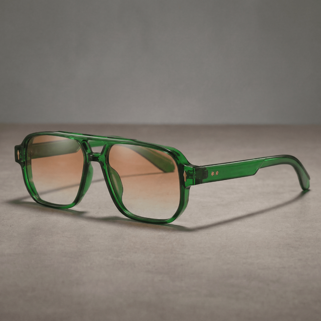 Ronin Retro Flyer Shades - Emerald / Peach Fade - 