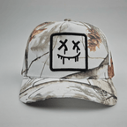 Stitched Smile Camo Snapback - Blaze Orange Camo - 