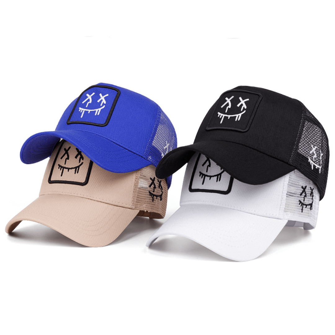 Stitched Smile Trucker Hat - Buy 2, Get 2 FREE (All 4 Colors) - 