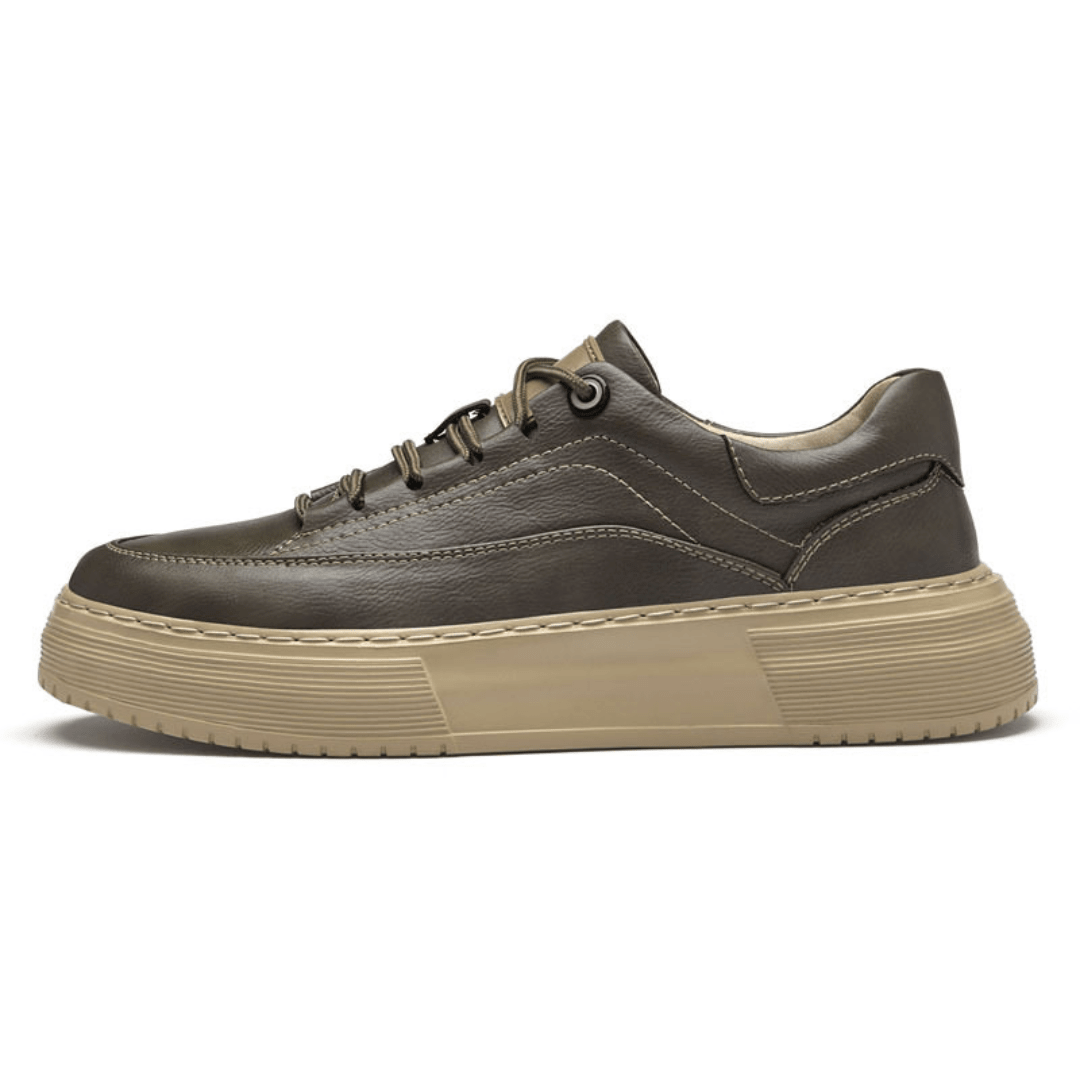 The Bastion Leather Sneaker - Khaki - 6.5