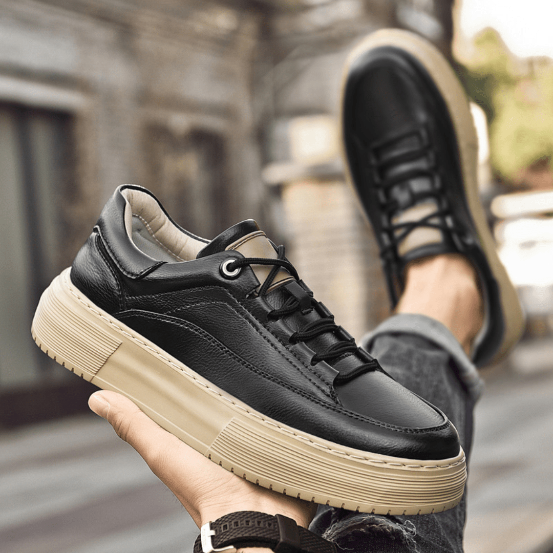 The Bastion Leather Sneaker - Black - 6.5