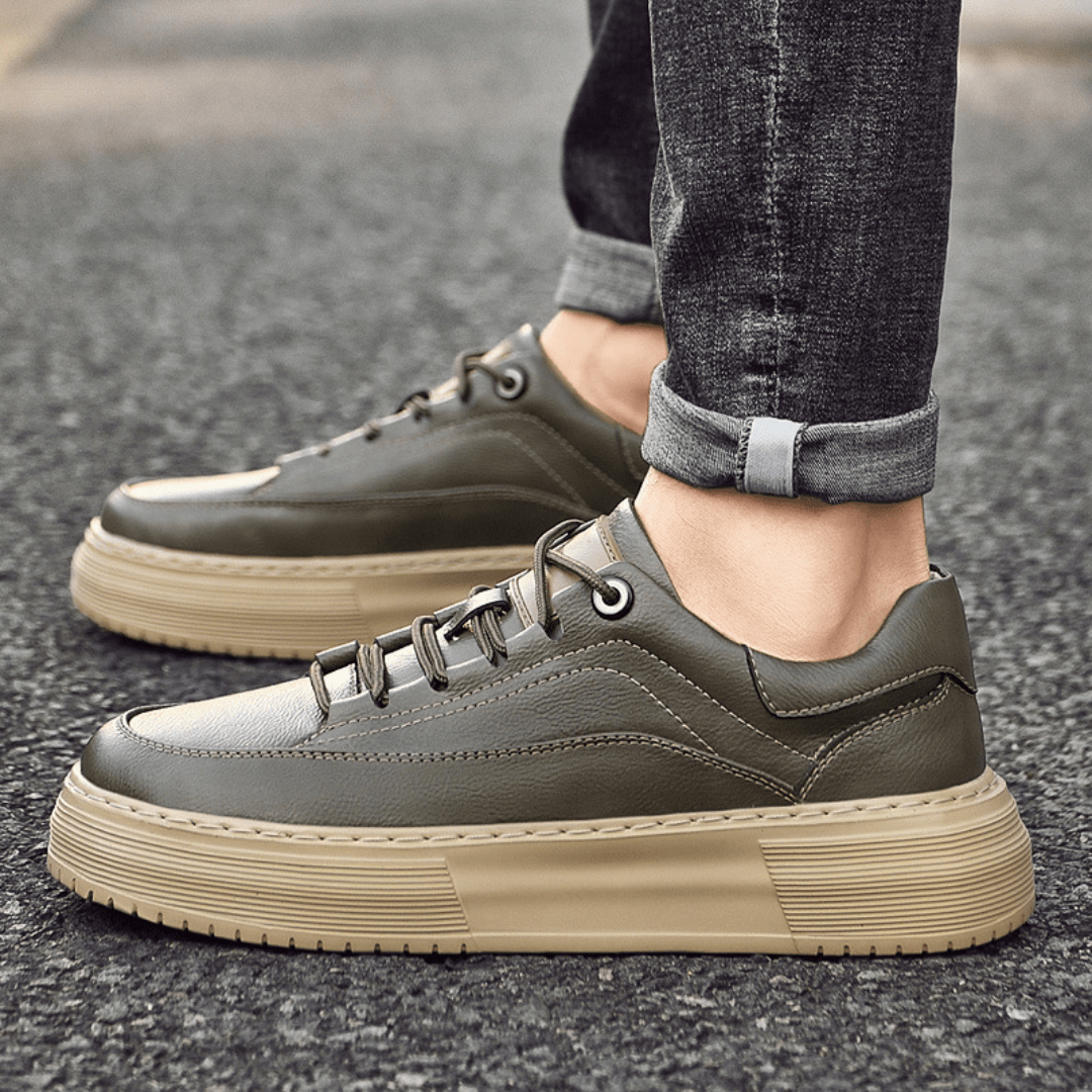 The Bastion Leather Sneaker - Khaki - 6.5