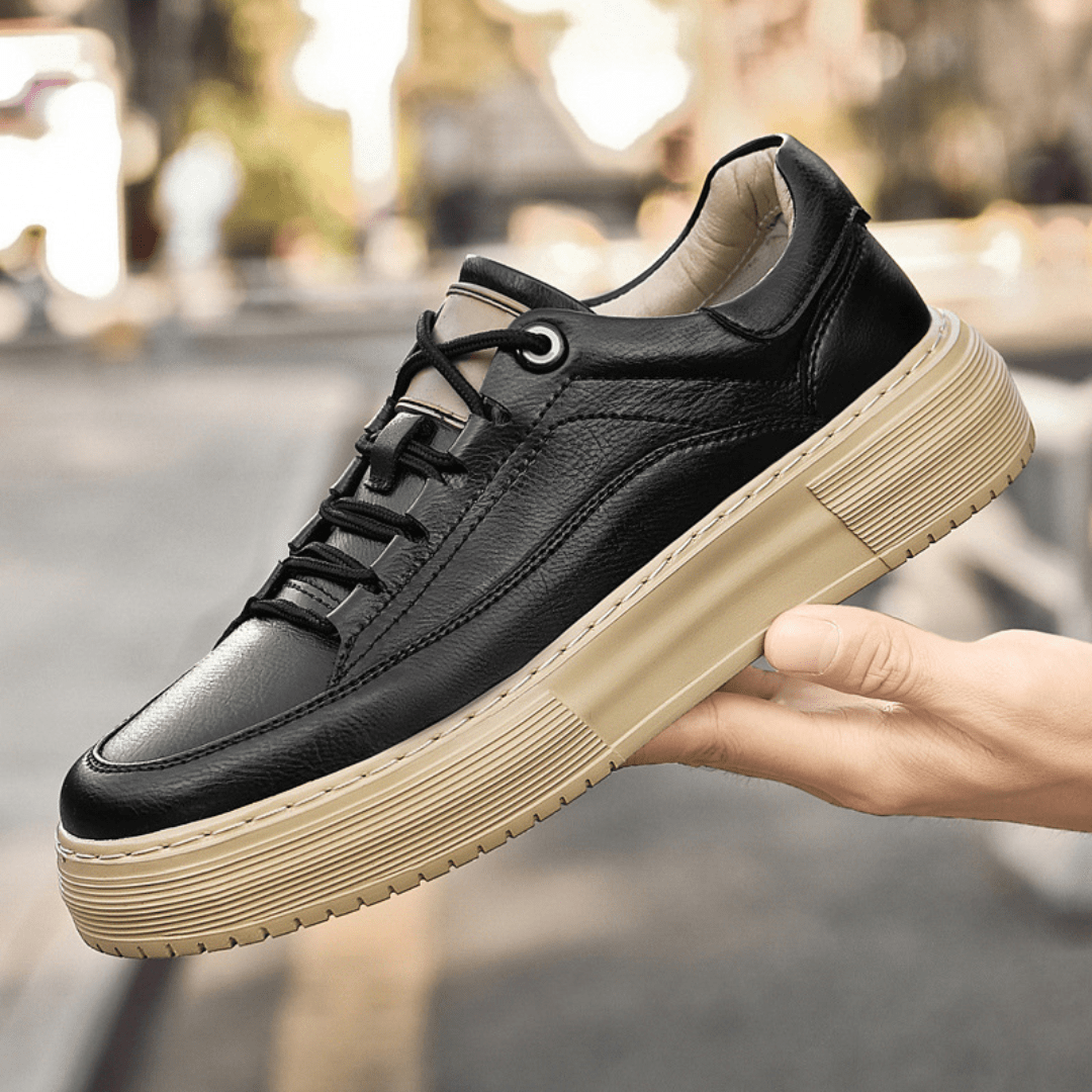 The Bastion Leather Sneaker - Black - 6.5
