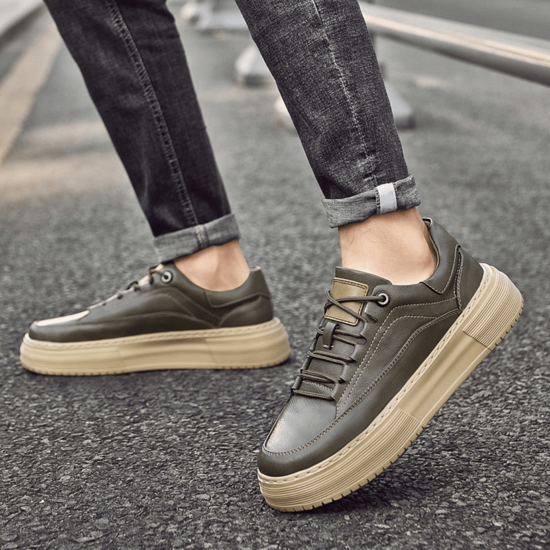 The Bastion Leather Sneaker - Khaki - 6.5