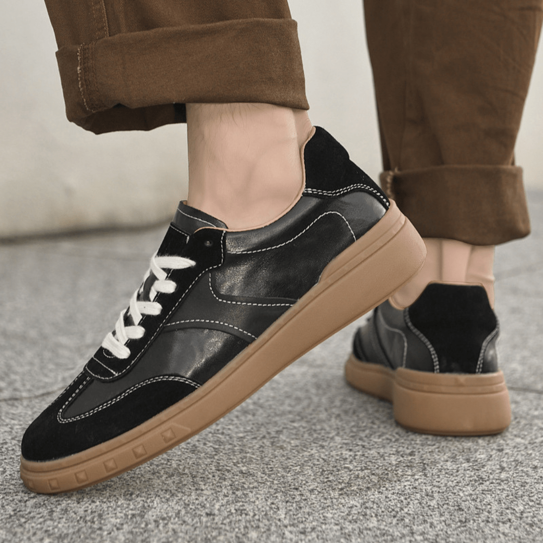 The Bennett Leather Trainer - Black - 6