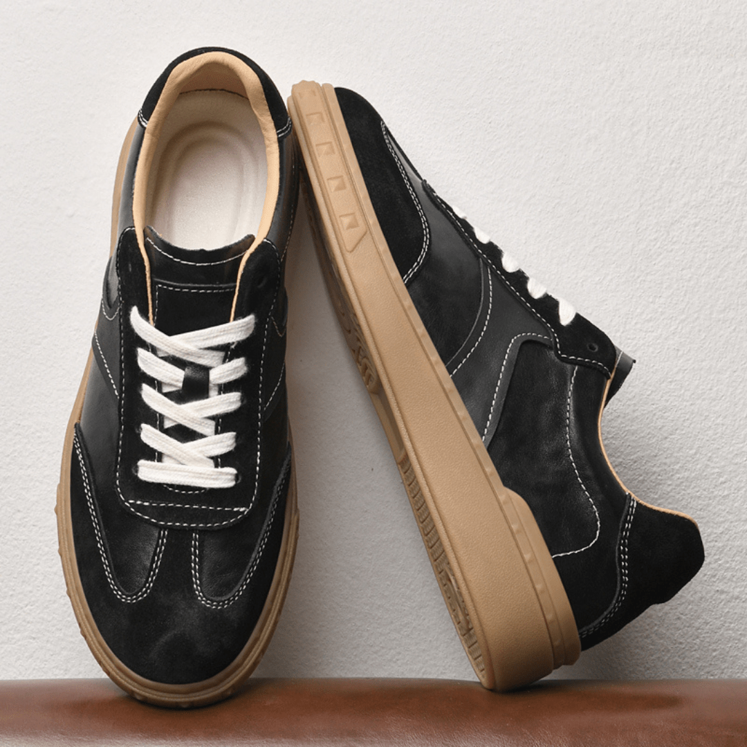 The Bennett Leather Trainer - Black - 6