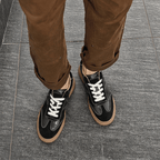 The Bennett Leather Trainer - Black - 6