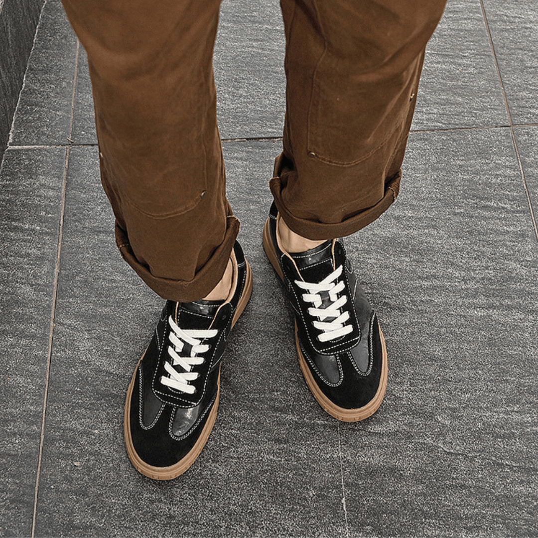 The Bennett Leather Trainer - Black - 6