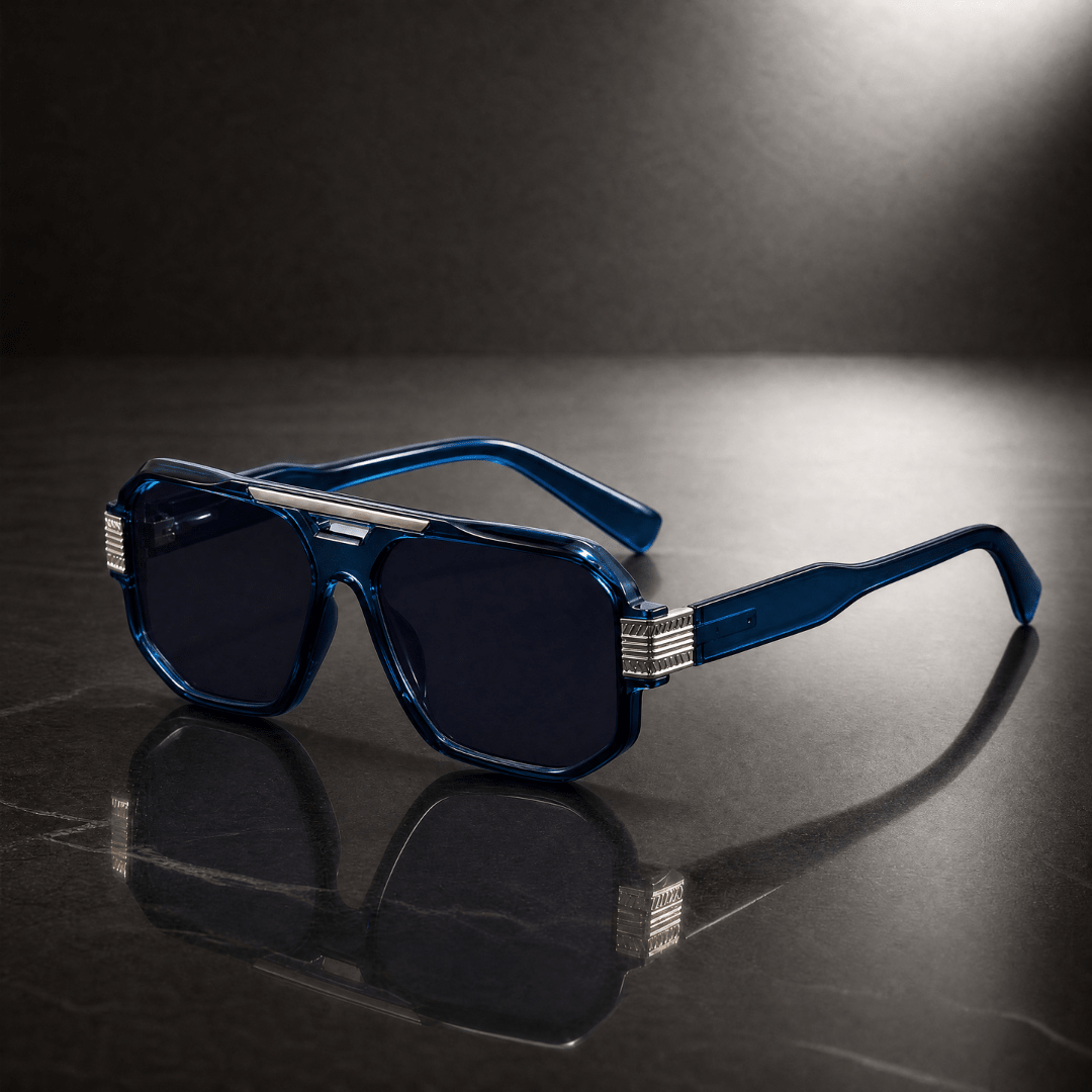 The Brighton Oversized Aviators - Blue - 