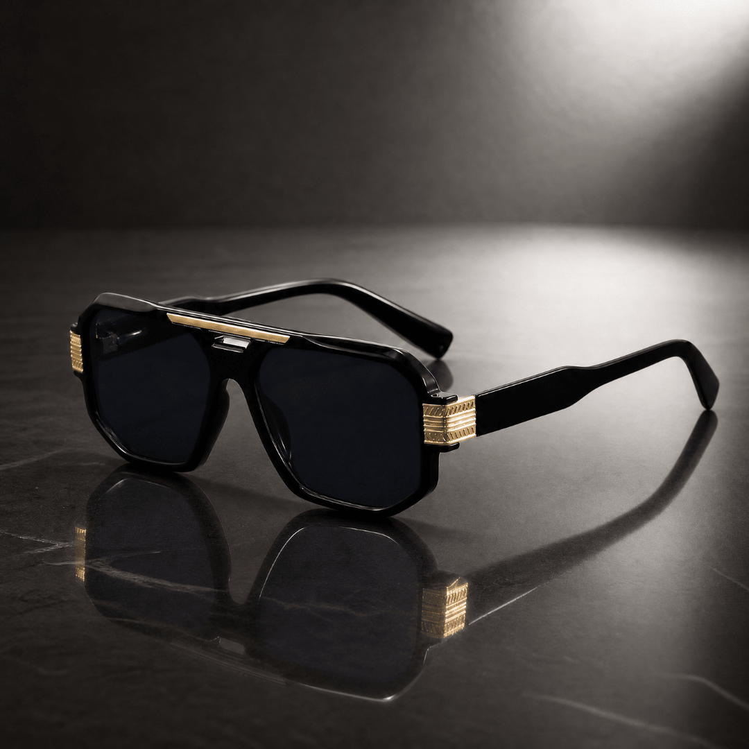 The Brighton Oversized Aviators - Black - 
