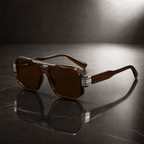 The Brighton Oversized Aviators - Amber - 