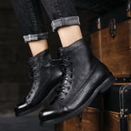 The Brixton Leather Boot - Obsidian Black - 6