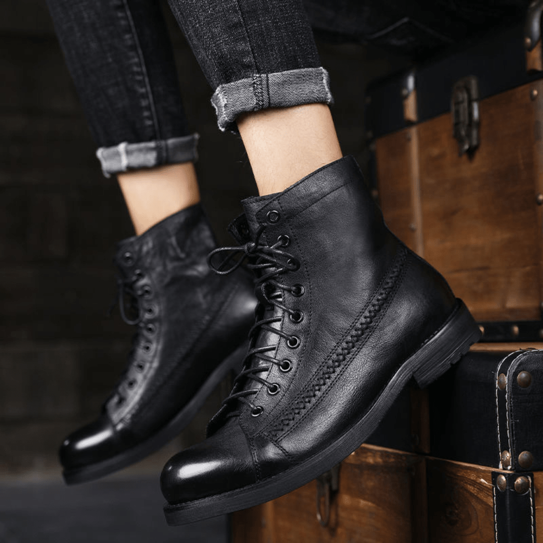 The Brixton Leather Boot - Obsidian Black - 6