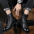 The Brixton Leather Boot - Obsidian Black - 6