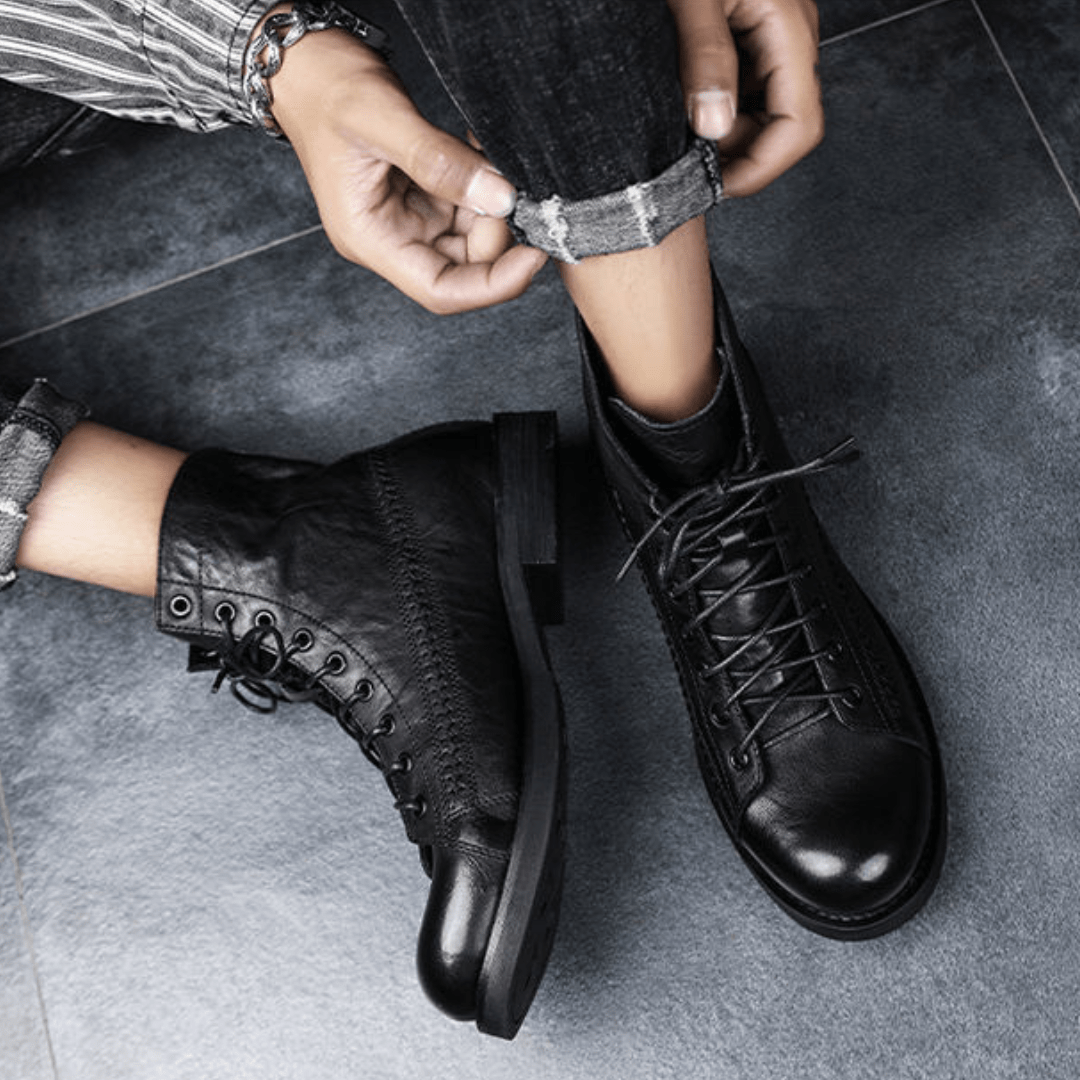 The Brixton Leather Boot - Obsidian Black - 6