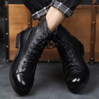 The Brixton Leather Boot - Obsidian Black - 6