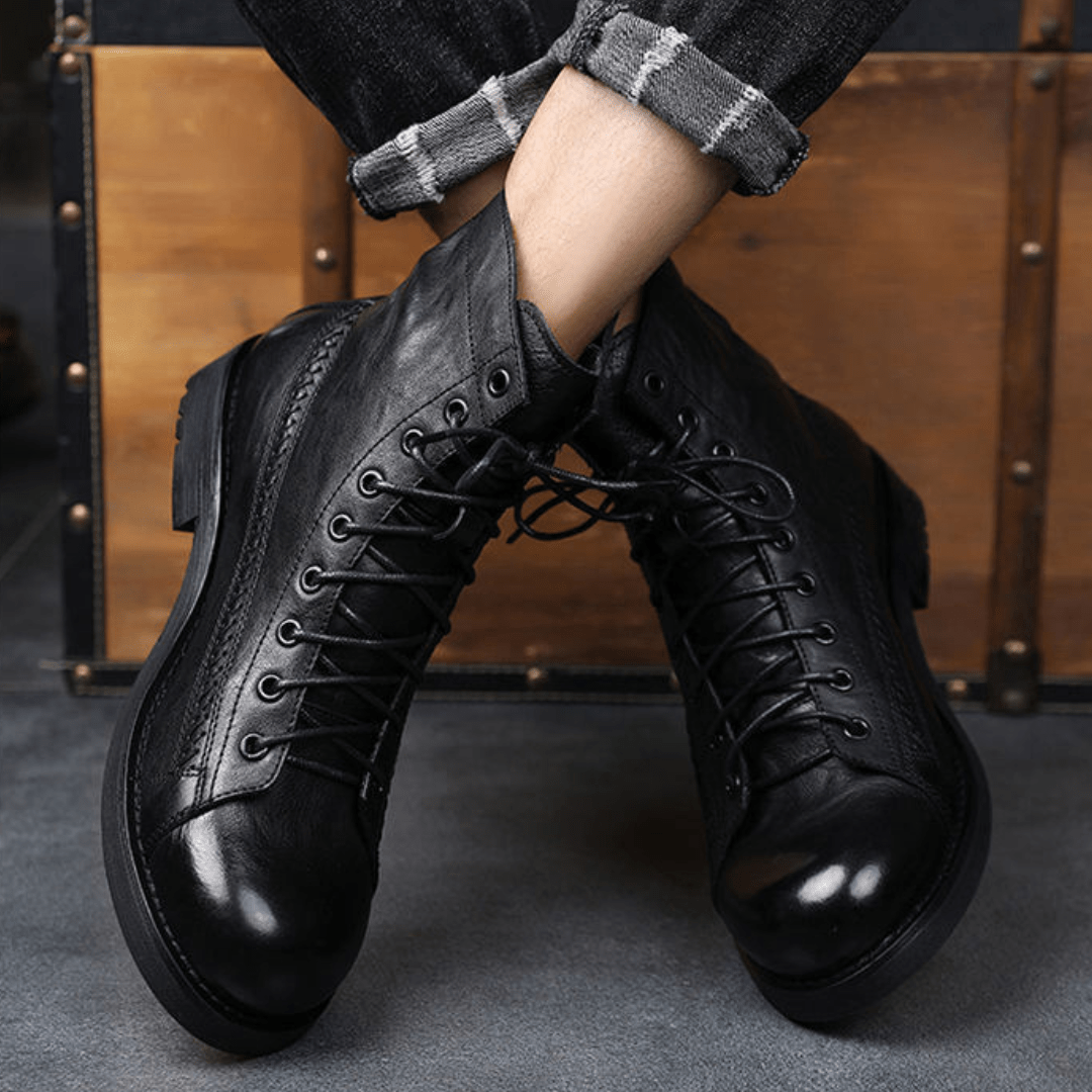 The Brixton Leather Boot - Obsidian Black - 6