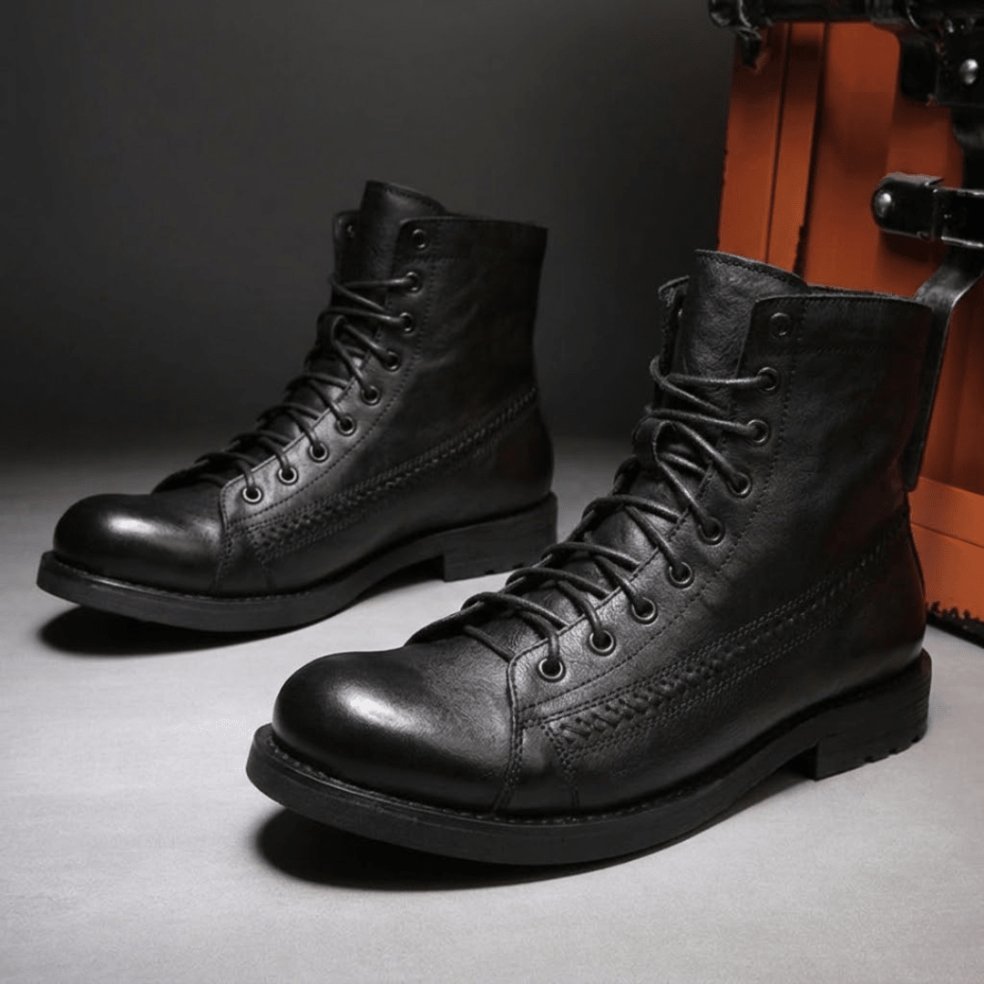 The Brixton Leather Boot - Obsidian Black - 6