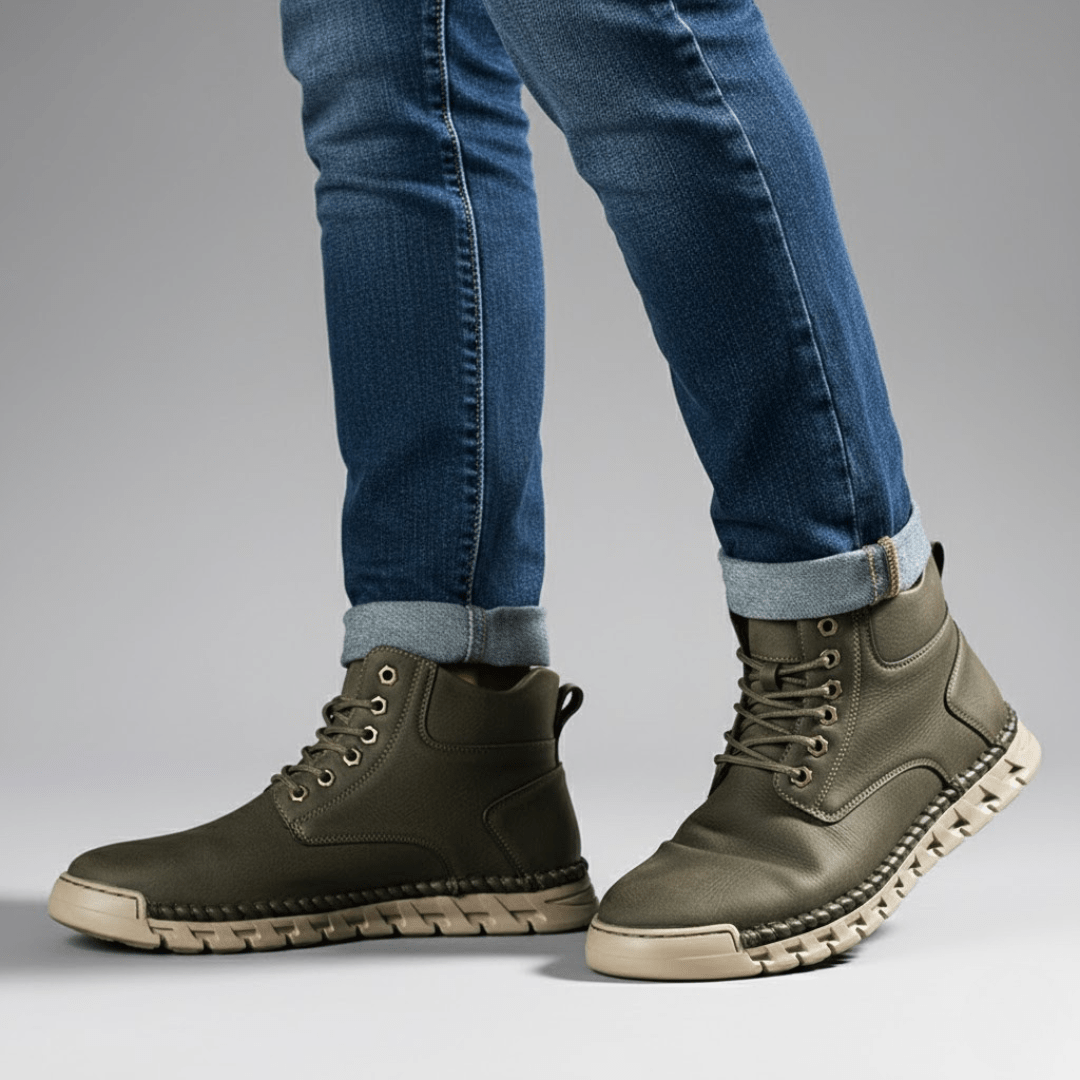 The Bronson Leather Boot - Green - 7.5