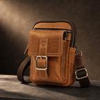 The Carson Leather Crossbody - Cognac - 