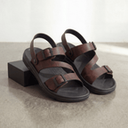 The Corso Buckle Sandal - Brown - 5.5