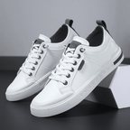 The Creston Leather Sneaker - White/Grey - 6