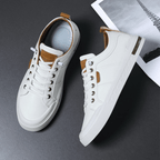 The Creston Leather Sneaker - White/Khaki - 6