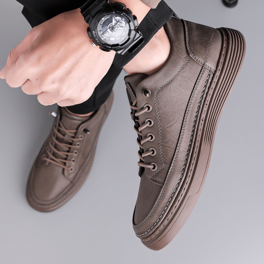 The Dalton Leather Sneaker - Khaki - 6