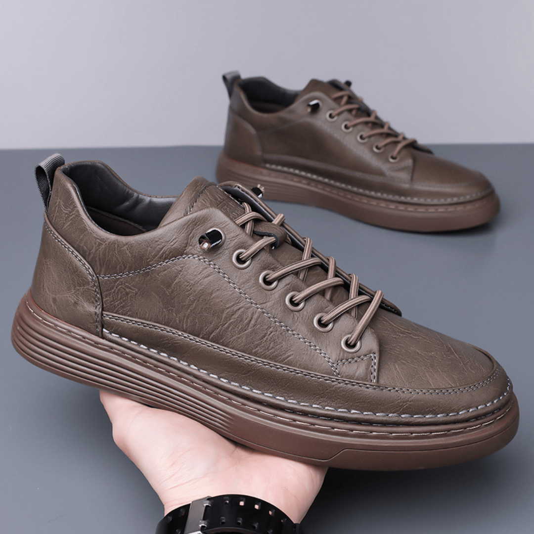 The Dalton Leather Sneaker - Khaki - 6