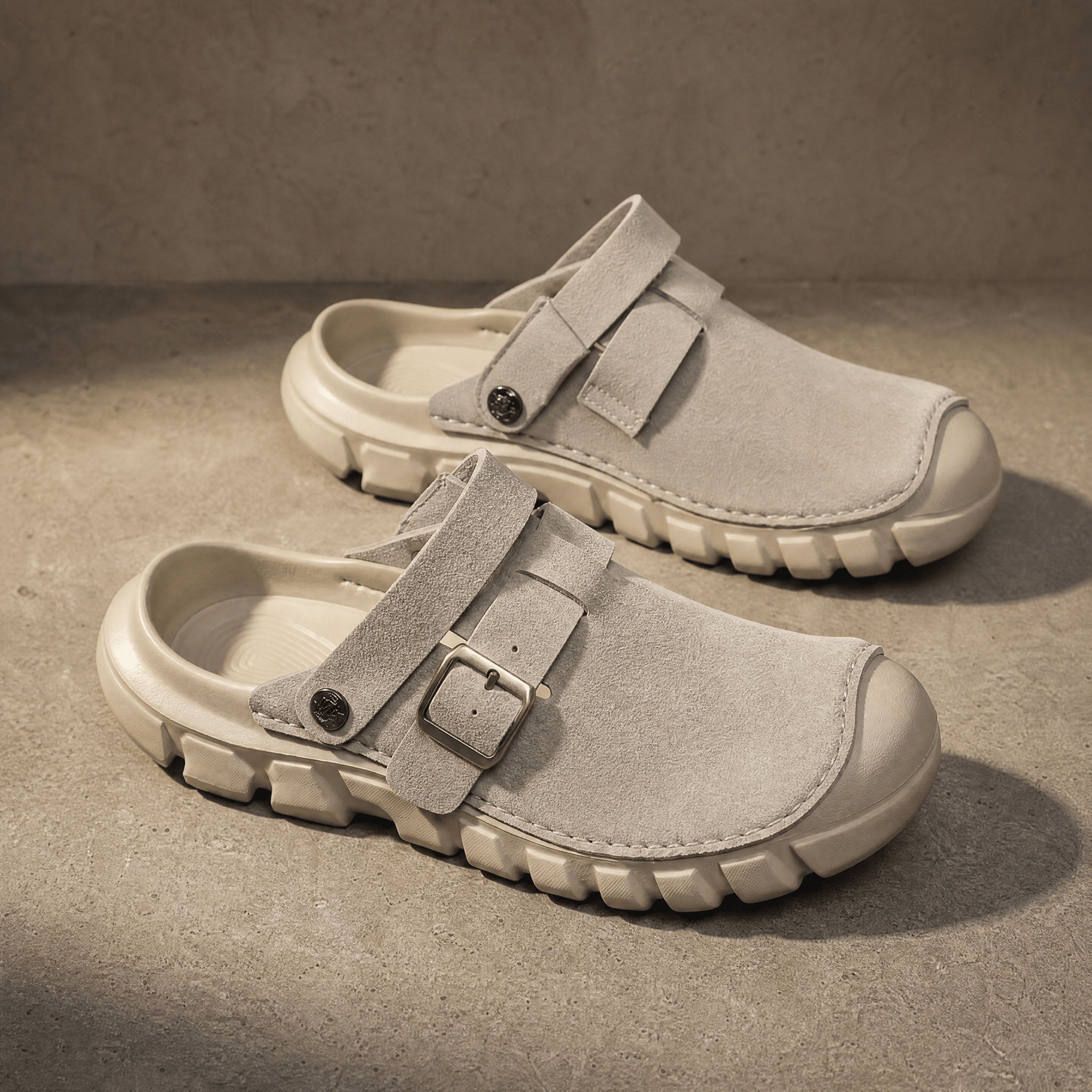 The Denver Suede Clog - Stone - 5.5