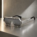 The Ferretti Geometric Frames - Silver Smoke - 