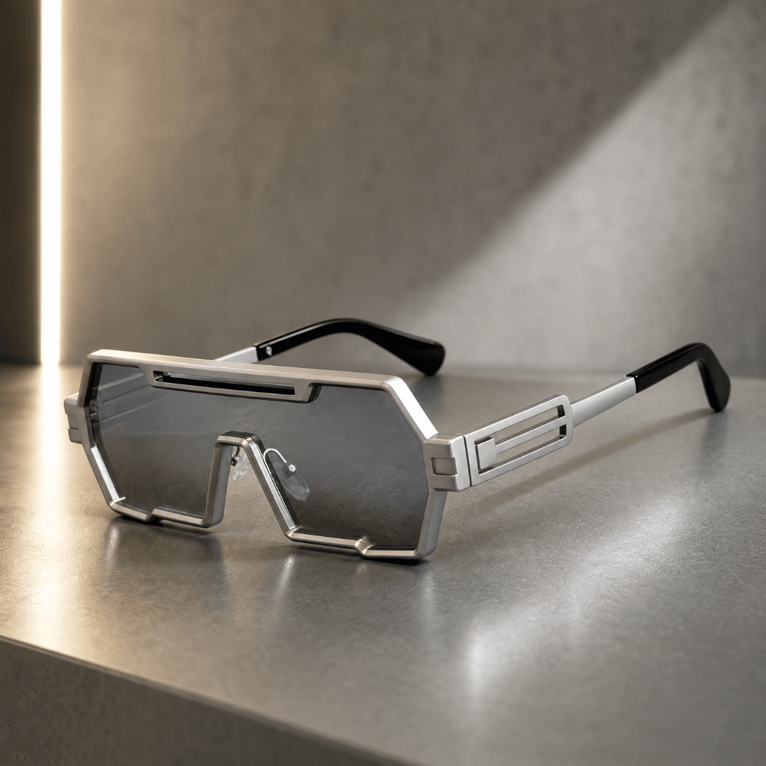 The Ferretti Geometric Frames - Silver Smoke - 