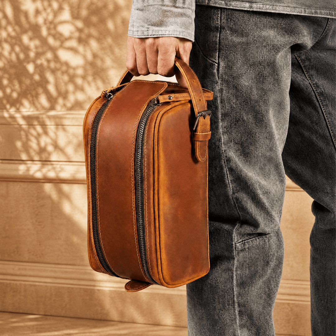 The Fieldstone Leather Dopp - Cognac - 