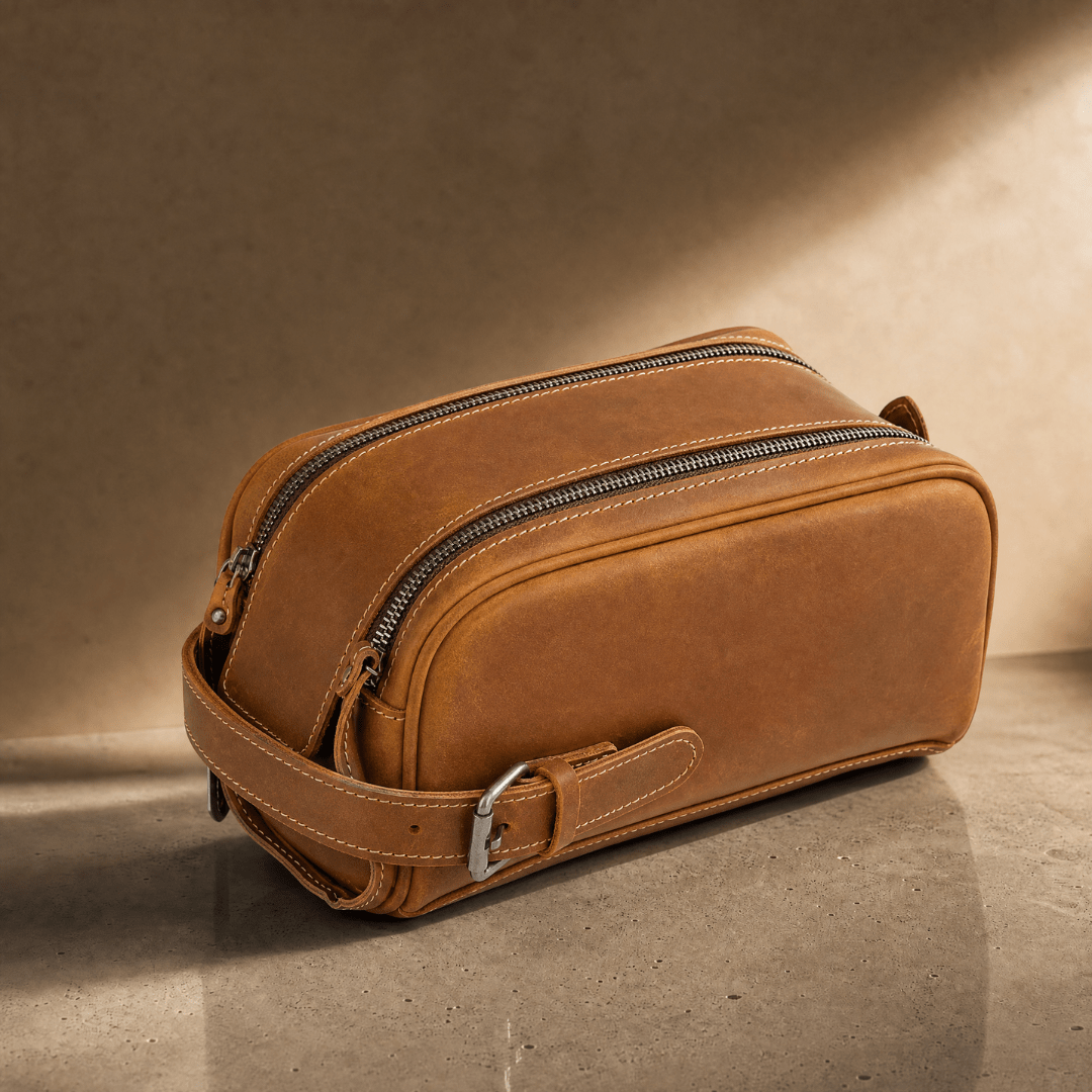 The Fieldstone Leather Dopp - Cognac - 