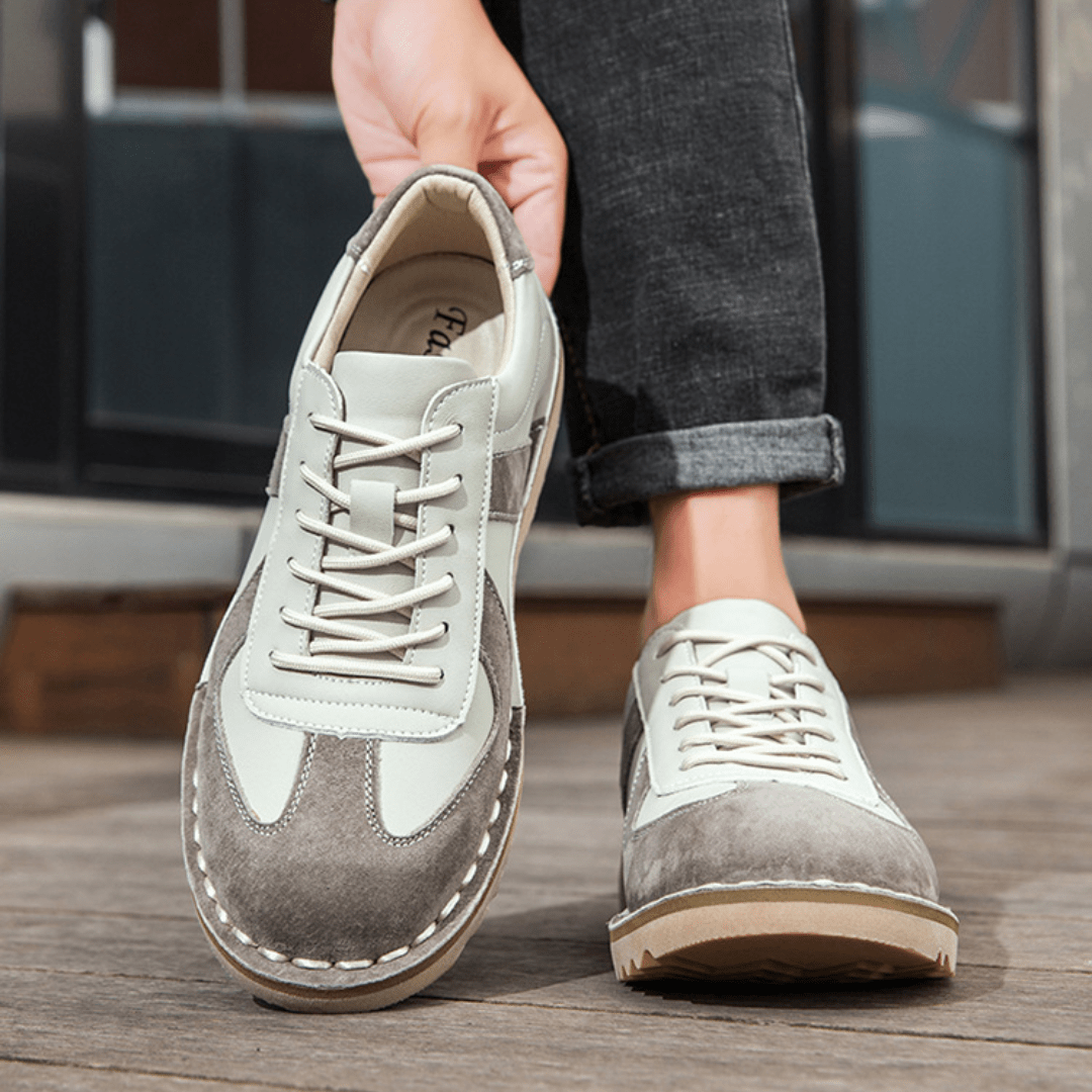The Grafton Casual Leather Shoes - Cream - 5.5