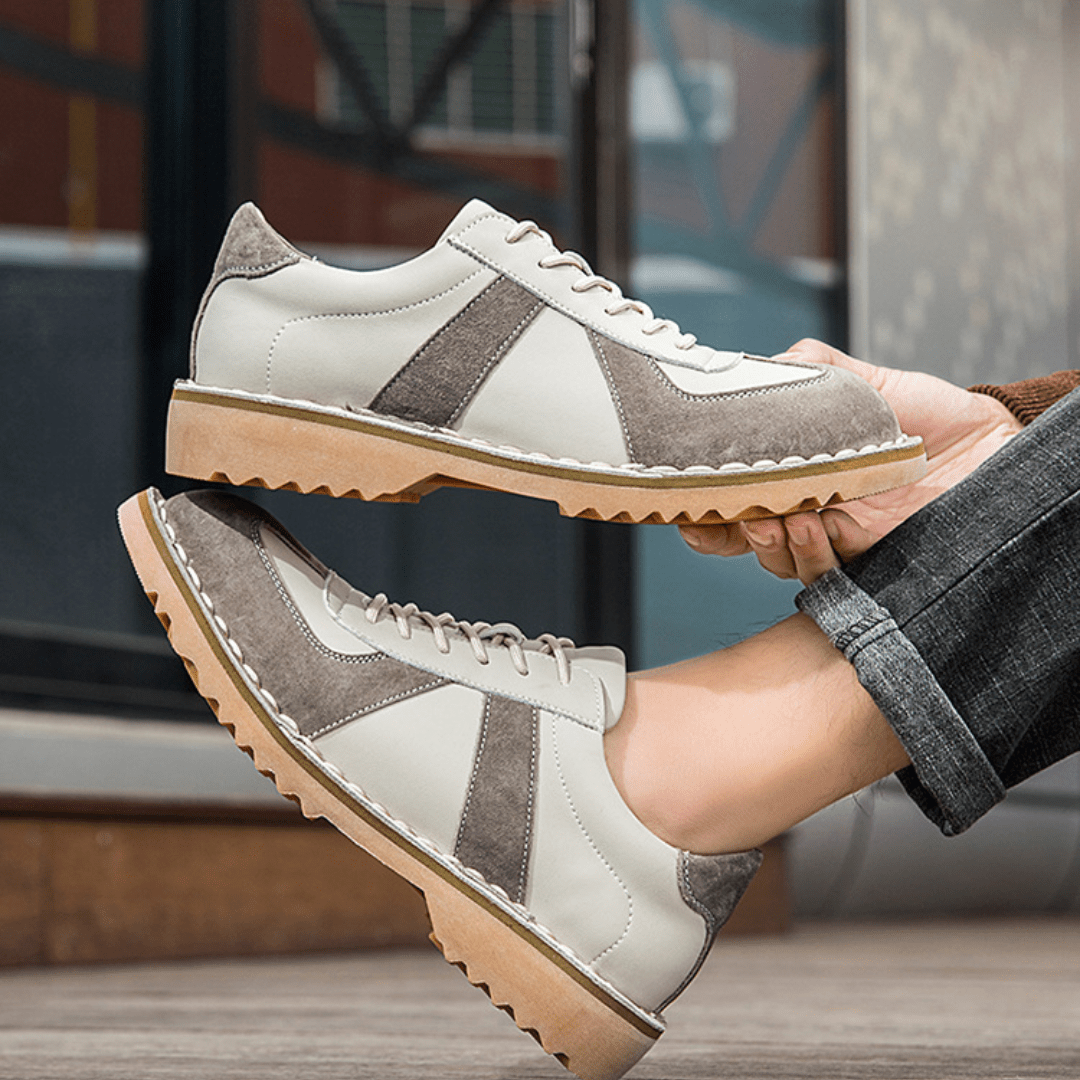The Grafton Casual Leather Shoes - Cream - 5.5