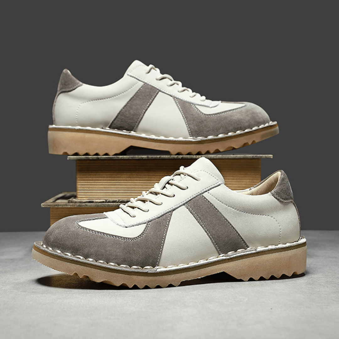 The Grafton Casual Leather Shoes - Cream - 5.5