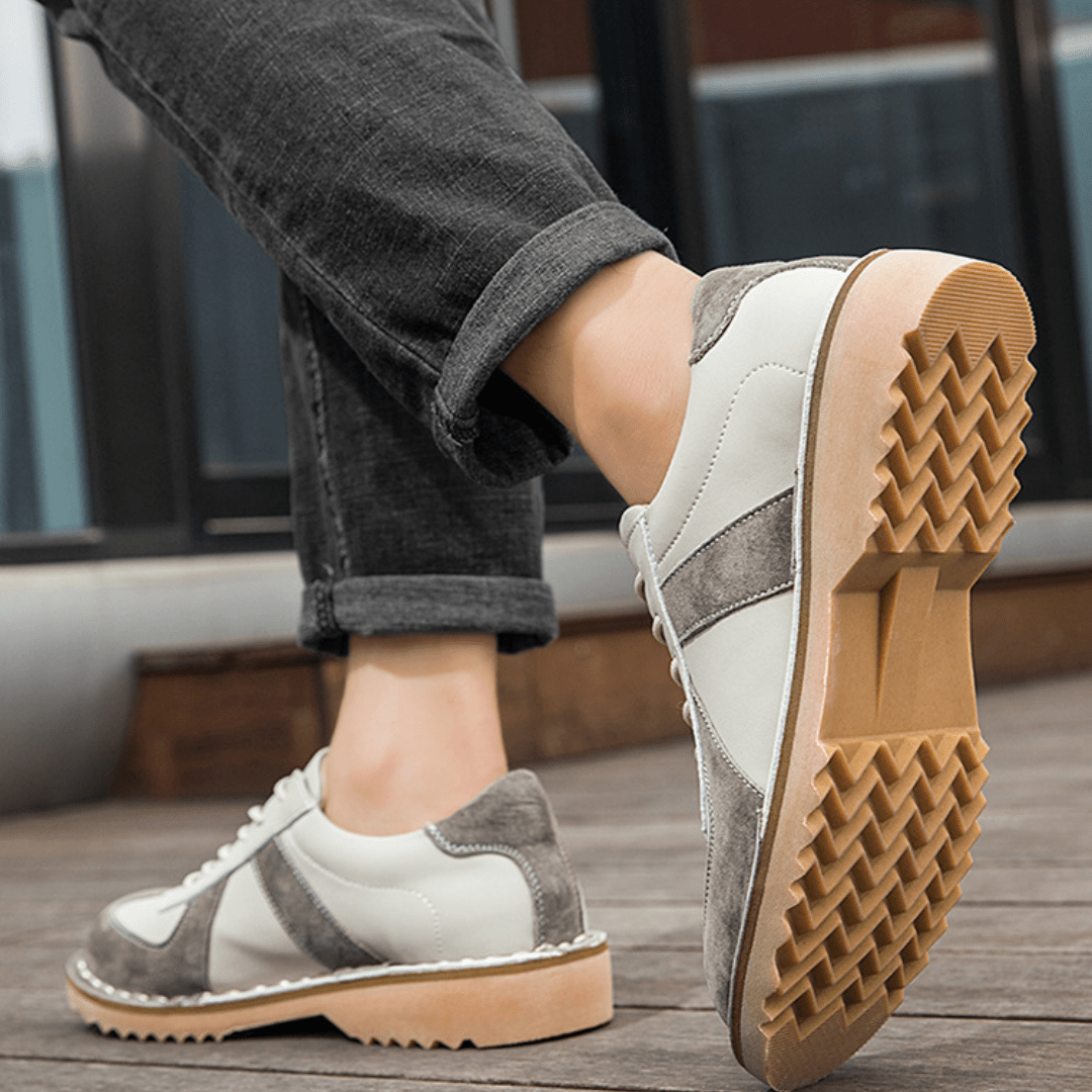 The Grafton Casual Leather Shoes - Cream - 5.5