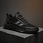 The Hadley Leather Sneaker - Black - 5.5