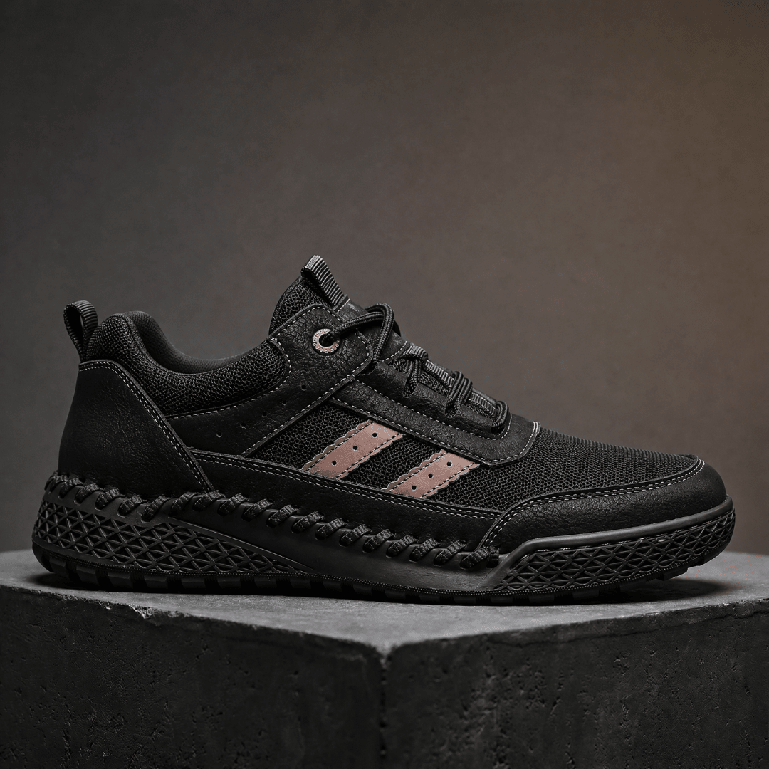 The Hadley Leather Sneaker - Black - 5.5