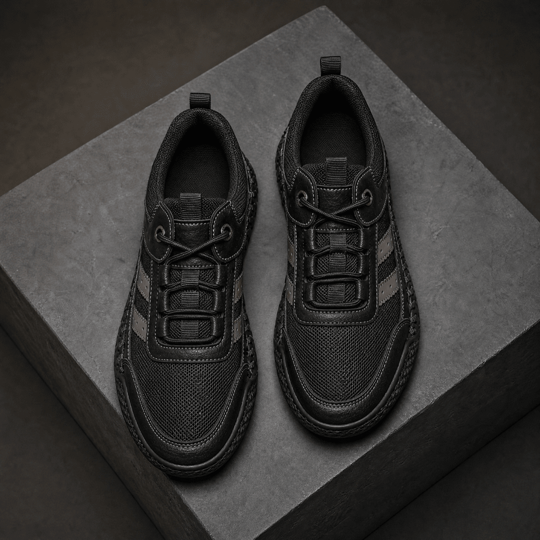 The Hadley Leather Sneaker - Black - 5.5