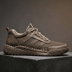 The Hadley Leather Sneaker - Khaki - 5.5