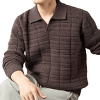 The Harmon Waffle - Knit Polo - Espresso - XS