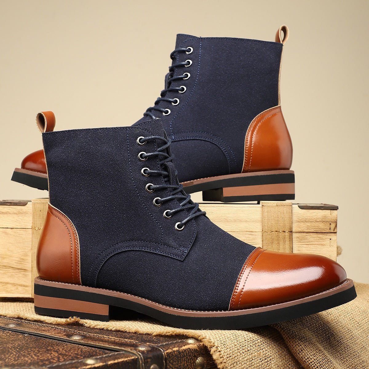 The Harrison Lace - Up Boot - Navy - 6