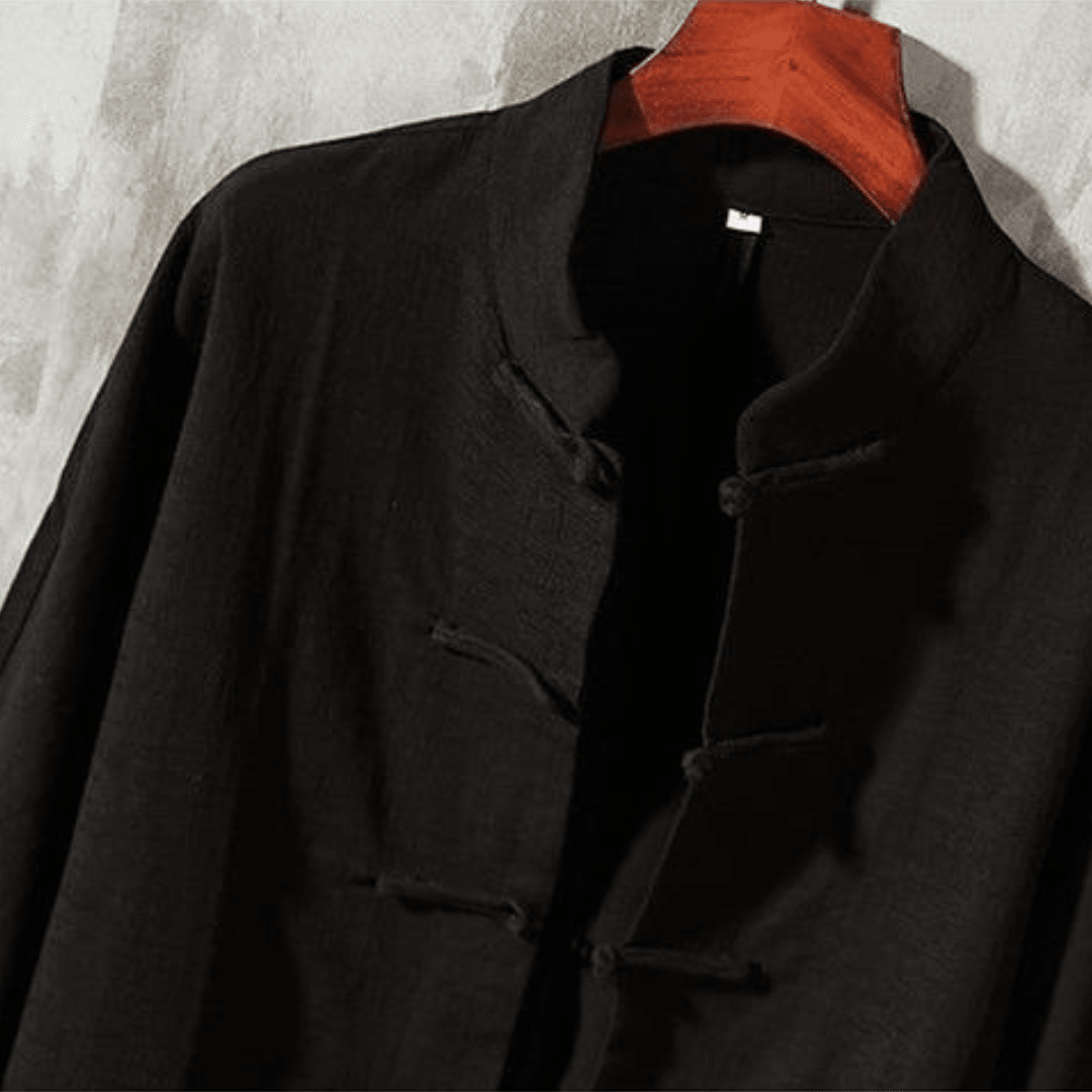 The Kyoto Linen Overshirt - Black - XS