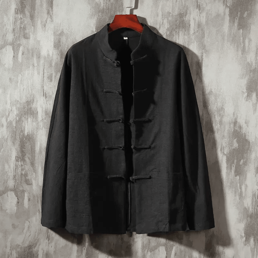 The Kyoto Linen Overshirt - Black - XS