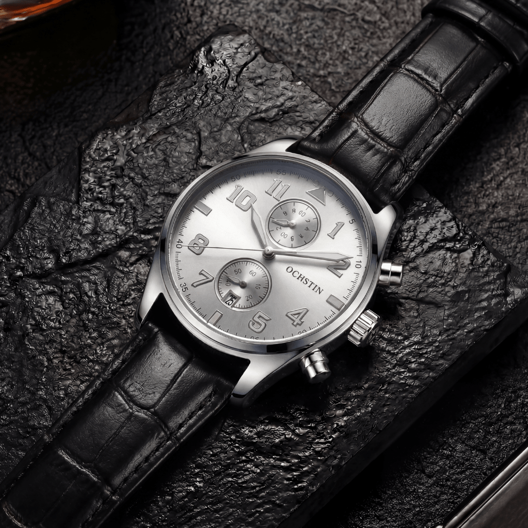 The Lorenzo Chronograph - Silver / Black - 