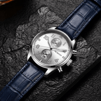 The Lorenzo Chronograph - Silver / Navy - 